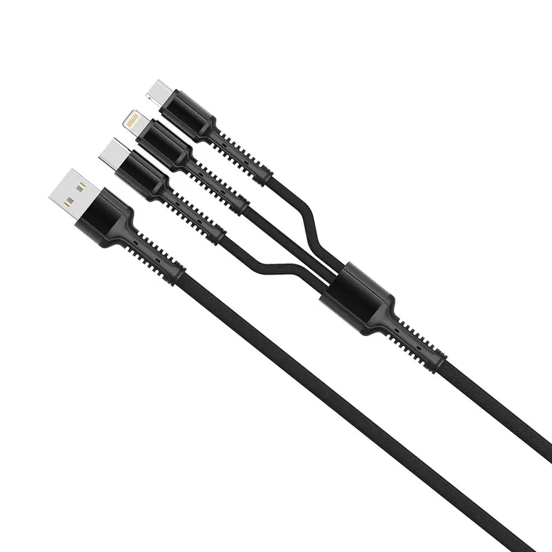 Кабель ColorWay USB - Lightning + micro USB + USB Type-C (M/M), 1.2 м, Dark Grey (CW-CBU3003-GR) Кабель ColorWay USB - Lightning + micro USB + USB Type-C (M/M), 1.2 м, Dark Grey (CW-CBU3003-GR)