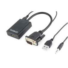 Адаптер Cablexpert HDMI - VGA (F/M), 0.15 м, Black (A-VGA-HDMI-01)