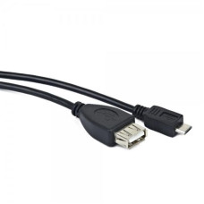 Кабель Maxxter (U-AFM-OTG) OTG USB2.0 - MicroUSB, 0.15 м, чорний