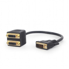 Розгалужувач Cablexpert DVI - 2хDVI (M/F), 0.3 м, Black (A-DVI-2DVI-01)