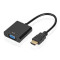 Адаптер Atcom HDMI - VGA (M/F), 0.1 м, Black (AT9220)