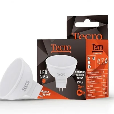 Лампа світлодіодна Tecro 3W GU5.3 4000K (TL-MR16-3W-4K-GU5.3)