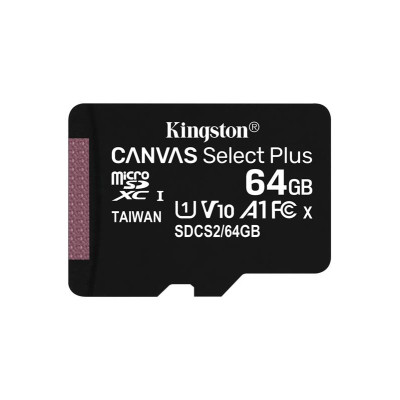 Карта пам`яті MicroSDXC 64GB UHS-I Class 10 Kingston Canvas Select Plus R100MB/s (SDCS2/64GBSP)