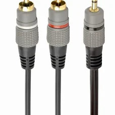 Аудіо-кабель Cablexpert 2хRCA - 3.5 мм (M/M), 10 м, чорний (CCA-352-10M)