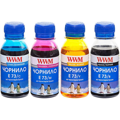 Комплект чорнил WWM для EPSON Stylus CX3700/T26/TX106/TX206/TX419 B/C/M/Y (E73SET) 4*100г