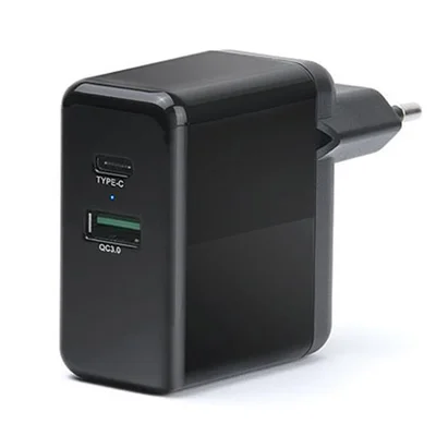 Мережевий зарядний пристрій REAL-EL CH-350 QC3.0 (2USB, 3A) Black