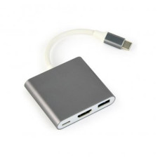 Адаптер Cablexpert (A-CM-HDMIF-02-SG) USB-C - HDMI/USB/USB-C