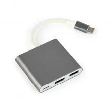 Адаптер Cablexpert (A-CM-HDMIF-02-SG) USB-C - HDMI/USB/USB-C
