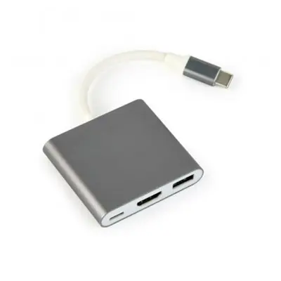 Адаптер Cablexpert (A-CM-HDMIF-02-SG) USB-C - HDMI/USB/USB-C Адаптер Cablexpert (A-CM-HDMIF-02-SG) USB-C - HDMI/USB/USB-C