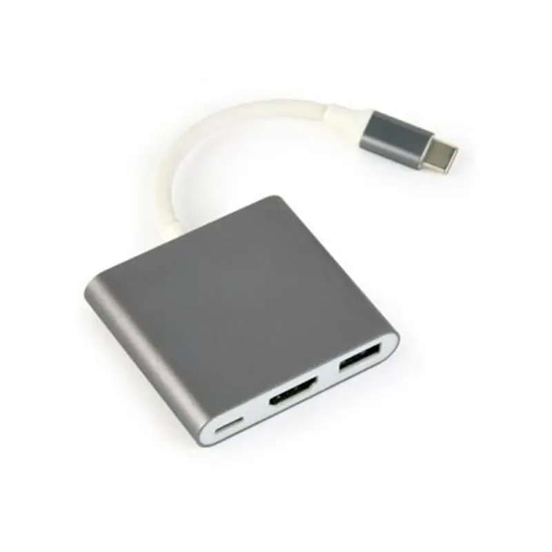 Адаптер Cablexpert (A-CM-HDMIF-02-SG) USB-C - HDMI/USB/USB-C Адаптер Cablexpert (A-CM-HDMIF-02-SG) USB-C - HDMI/USB/USB-C