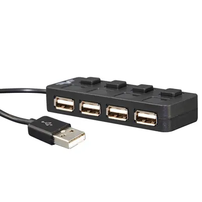 Концентратор USB 2.0 Frime 4хUSB2.0 Black (FH-20010)