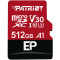 Карта пам`ятi MicroSDXC 512GB UHS-I/U3 Class 10 Patriot EP A1 R90/W80MB/s + SD-adapter (PEF512GEP31MCX)