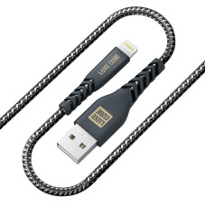 Кабель Luxe Cube Kevlar USB - Lightning (M/M), 1.2 м, черный (8886668686440)