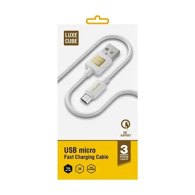 Кабель Luxe Cube USB - micro USB (M/M), 3 А, 1 м, білий (7775557575273) Кабель Luxe Cube USB - micro USB (M/M), 3 А, 1 м, білий (7775557575273)