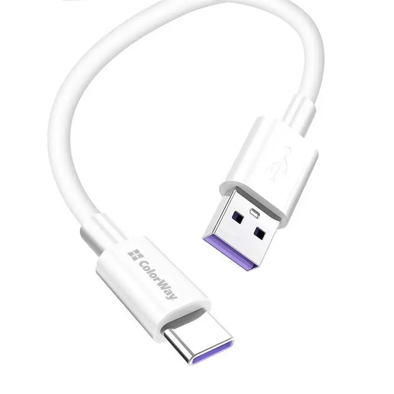 Кабель ColorWay USB-USB Type-C, 5.0А, 1м, White (CW-CBUC019-WH) Кабель ColorWay USB-USB Type-C, 5.0А, 1м, White (CW-CBUC019-WH)