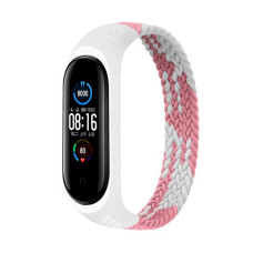 Ремінець BeCover Elastic Nylon Style для Xiaomi Mi Smart Band 5/Mi Smart Band 6 Size M Pink/White (706153)