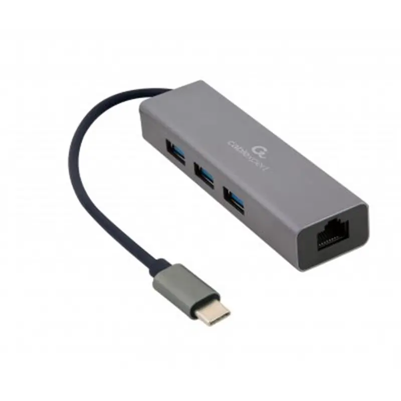 Концентратор USB-C Cablexpert 3хUSB3.1 метал, Grey (A-CMU3-LAN-01) Концентратор USB-C Cablexpert 3хUSB3.1 метал, Grey (A-CMU3-LAN-01)