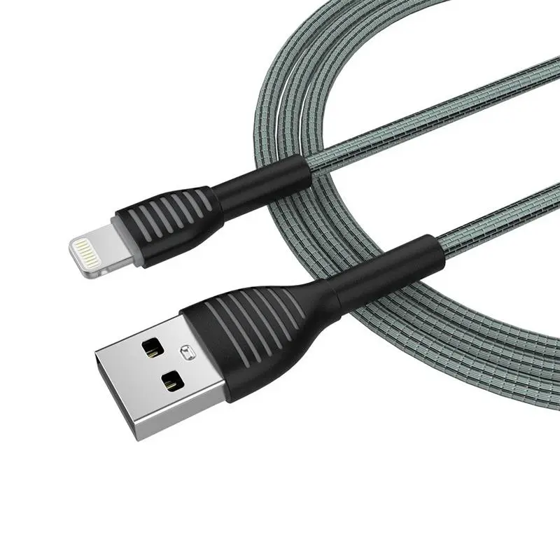 Кабель ColorWay USB - Lightning (M/M), braided cloth, 3 А, 1 м, Gray (CW-CBUL041-GR) Кабель ColorWay USB - Lightning (M/M), braided cloth, 3 А, 1 м, Gray (CW-CBUL041-GR)