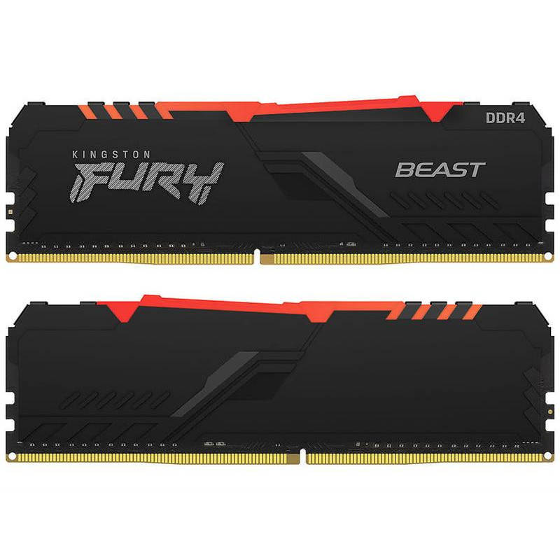 Модуль пам`ятi DDR4 2x16GB/3600 Kingston Fury Beast RGB Black (KF436C18BBAK2/32)