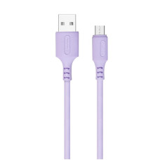 Кабель ColorWay USB - micro USB (M/M), soft silicone, 2.4 А, 1 м, Purple (CW-CBUM044-PU)