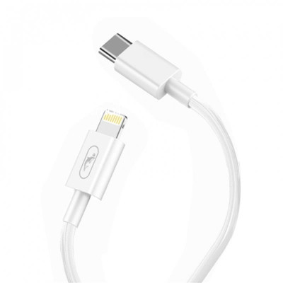 Кабель SkyDolphin S57L USB Type-C - Lightning (M/M), PD 18 W, 1 м, White (USB-000545)