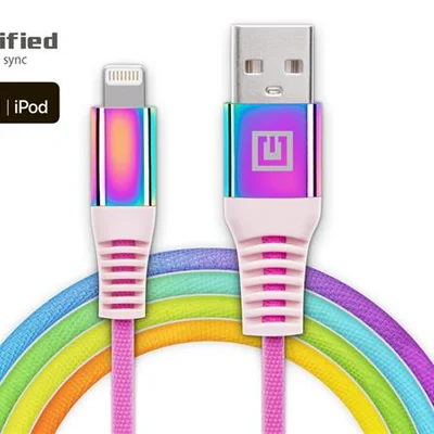 Кабель REAL-EL USB - Lightning (M/M), 1 м, Rainbow (EL123500051)