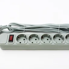 Фільтр живлення ProLogix (PRS-075P5-30G) 0.75 мм, 5 розеток, 3 м, сірий
