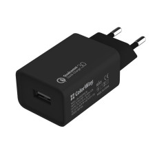 Мережевий зарядний пристрій ColorWay (1USBx3A) QC3.0 Black (CW-CHS013QCM-BK) + кабель MicroUSB