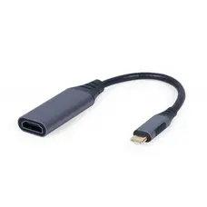 Адаптер Cablexpert HDMI - USB Type-C (F/M), 0.15 м, Black (A-USB3C-HDMI-01)