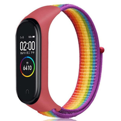 Ремінець BeCover Nylon Style для Xiaomi Mi Smart Band 7 Red-Rainbow (707669)