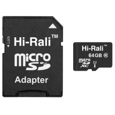 Карта пам`ятi MicroSDXC 64GB Class 10 Hi-Rali + SD-adapter (HI-64GBSDCL10-01)