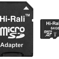 Карта пам`ятi MicroSDXC 64GB Class 10 Hi-Rali + SD-adapter (HI-64GBSDCL10-01)