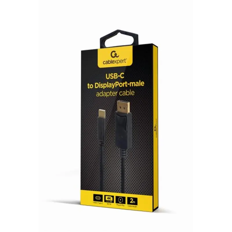 Кабель Cablexpert USB Type-C - DisplayPort (M/M), 2 м, чорний (A-CM-DPM-01) Кабель Cablexpert USB Type-C - DisplayPort (M/M), 2 м, чорний (A-CM-DPM-01)