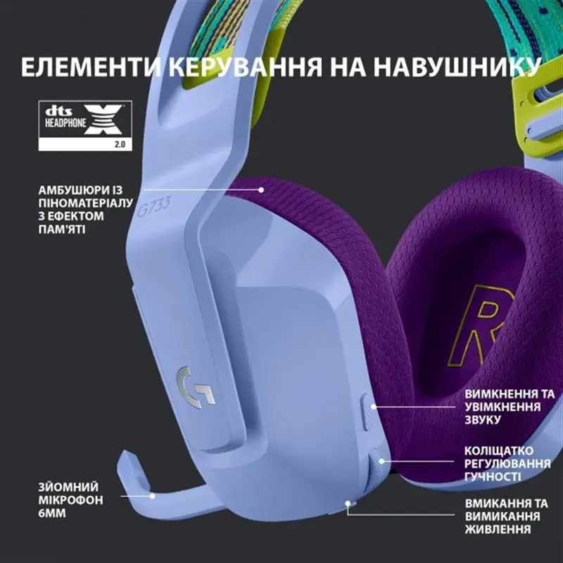 Гарнітура Logitech G733 Lilac (981-000890) Гарнітура Logitech G733 Lilac (981-000890)