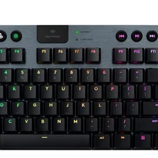 Клавiатура бездротова Logitech G915 TKL Lightspeed Wireless RGB Mechanical Carbon Clicky Switch (920-009537)