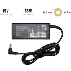 Блок живлення 1StCharger для ноутбука LG 19V 65W 3.42A 6.5x4.4 + каб.живл. (AC1STLG65WA)