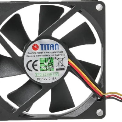 Вентилятор Titan TFD-8015 M 12 Z, 80х80х15мм, 3-pin, чорний