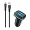 Автомобільний зарядний пристрій SkyDolphin SZ18V (2USB, 3.4A) Black (AZP-000101) + кабель microUSB