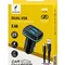 Автомобільний зарядний пристрій SkyDolphin SZ18V (2USB, 3.4A) Black (AZP-000101) + кабель microUSB
