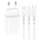 Мережевий зарядний пристрій SkyDolphin SC36E (1USBx2.4A) White (MZP-000187) + кабель Lightning/Type-C/MicroUSB