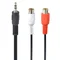 Аудіо-кабель Cablexpert 3.5 мм - 2xRCA (M/F), 0.2 м, чорний (CCA-406)