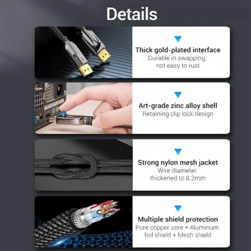 Кабель Vention DisplayPort - DisplayPort V1.4 (M/M), 1 м, Black (HCABF) Кабель Vention DisplayPort - DisplayPort V1.4 (M/M), 1 м, Black (HCABF)