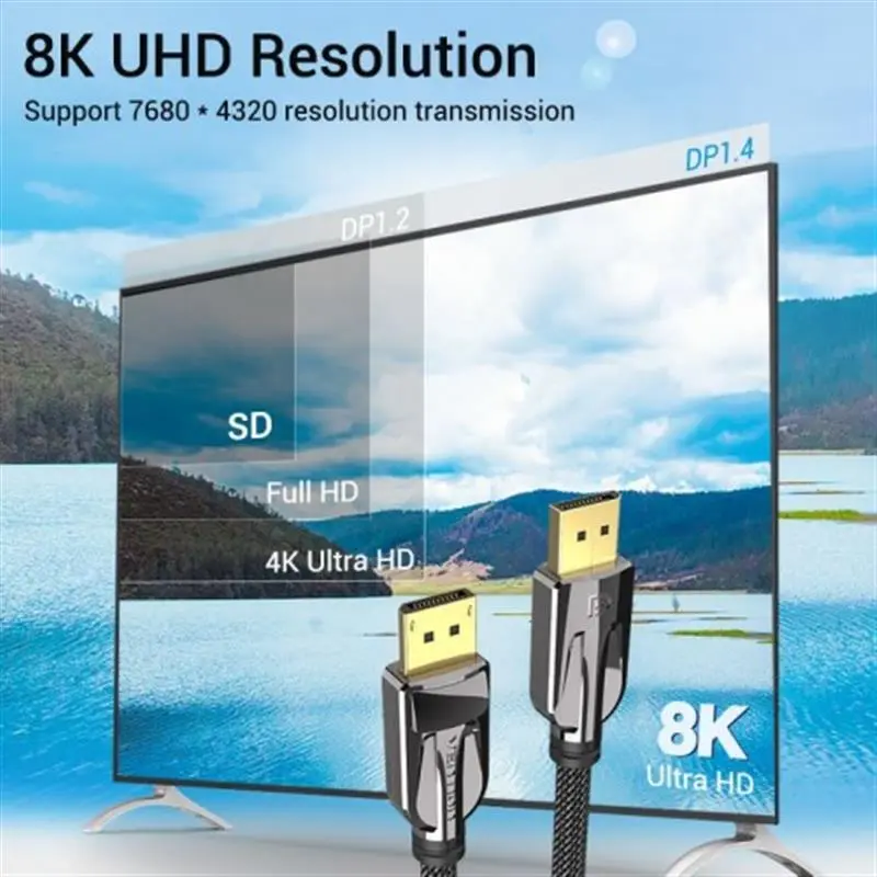 Кабель Vention DisplayPort - DisplayPort V1.4 (M/M), 1 м, Black (HCABF) Кабель Vention DisplayPort - DisplayPort V1.4 (M/M), 1 м, Black (HCABF)