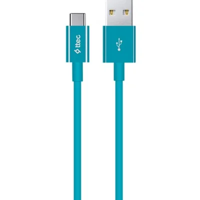 Кабель Ttec USB - USB Type-C (M/M), 1.2 м, Turquoise (2DK12TZ)