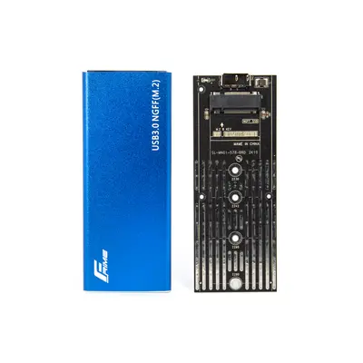 Зовнішня кишеня Frime M.2 NGFF SATA, USB 3.0, Metal, Blue (FHE202.M2U30)