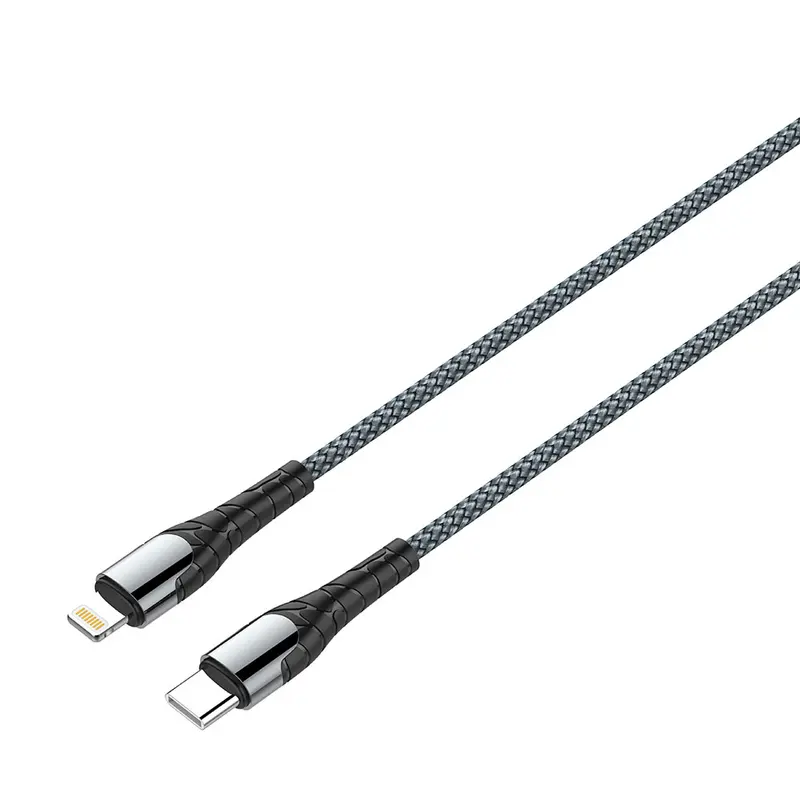 Кабель ColorWay USB-C-Lightning, PD Fast Charging, 3.0А, 1м, Grey (CW-CBPDCL033-GR) Кабель ColorWay USB-C-Lightning, PD Fast Charging, 3.0А, 1м, Grey (CW-CBPDCL033-GR)
