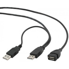 Кабель Gembird USB - 2xUSB V 2.0 (F/M), 0.9 м, чорний (CCP-USB22-AMAF-3)