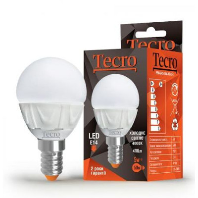 Лампа світлодіодна Tecro 5W E14 4000K (PRO-G45-5W-4K-E14)