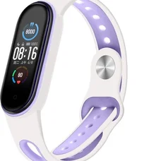 Ремінець BeCover Sport Style для Xiaomi Mi Smart Band 5/Mi Smart Band 6/Mi Smart Band 7 White-Purple (705175)