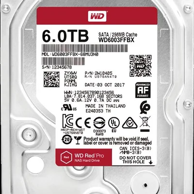 Накопичувач HDD SATA 6.0TB WD Red Pro NAS 7200rpm 256MB (WD6003FFBX)